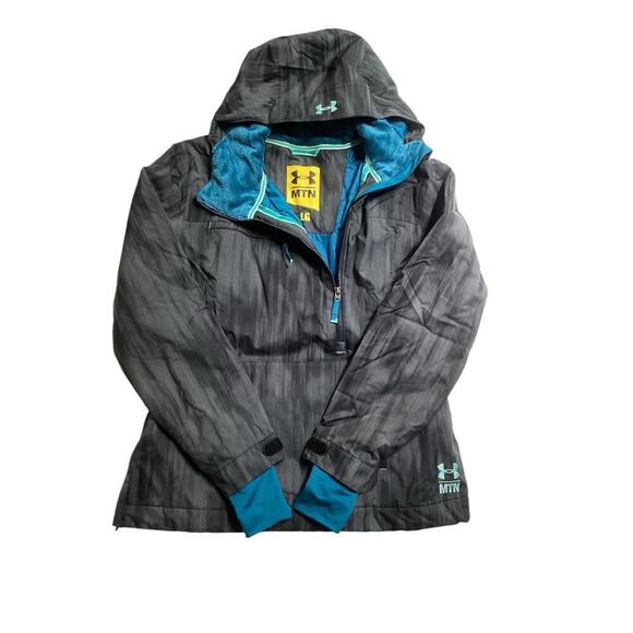 Under armour mtn down asymetrical 3/4 zip snowboard jacket unisex L - Picture 1 of 6